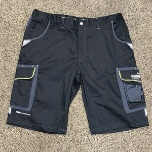 PUMA Workwear Precision X Work Shorts Black/Neon Men's Size 46 NWT MSRP $80